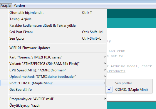 STM32F103 Kod Atma İşlemi 5