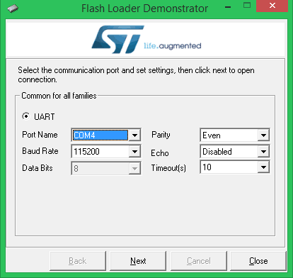 stm32 kartı önyükleyici